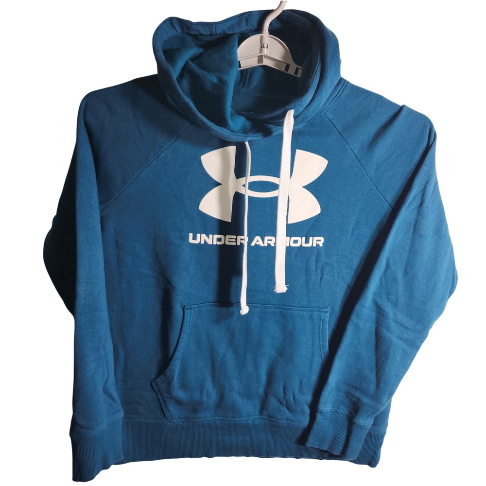 Under Armour Teal Blue Loose Fit Hoodie Sweatshirt‎ Mens Medium